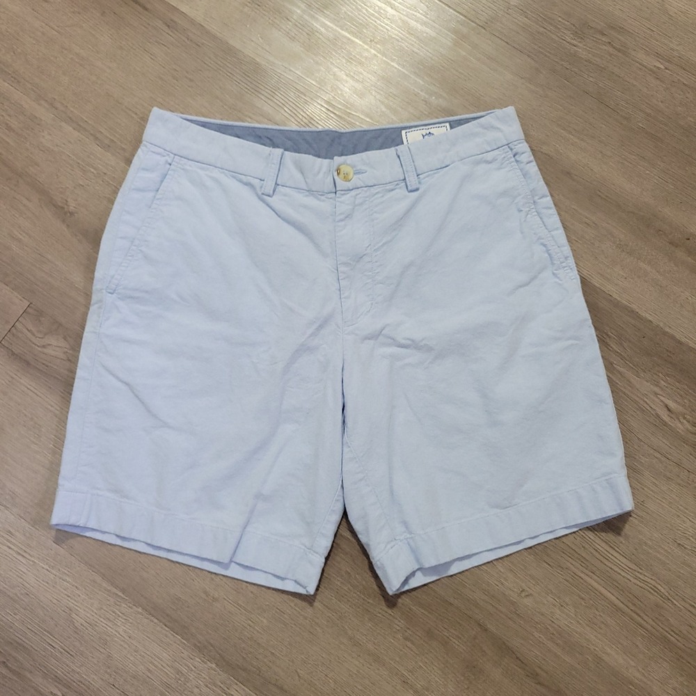 Southern Tide Chino Shorts Mens 32 Light Blue Flat Front Casual Cotton